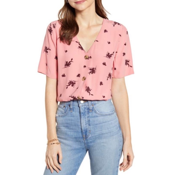Something Navy Tops - NWT Something Navy Easy Woven Coral Top